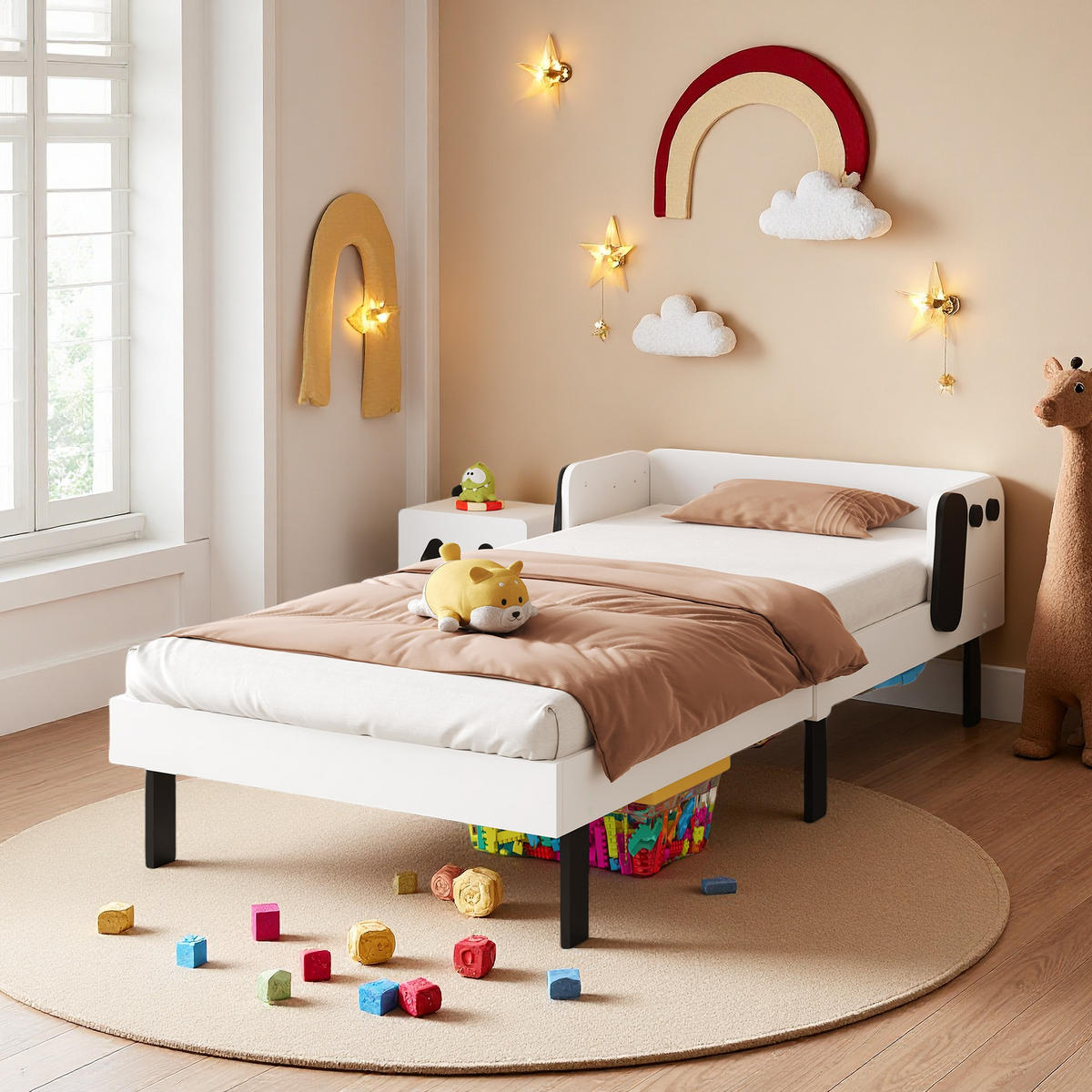 POLSTERBETT 90x200 cm Weiß Hund Design Sicher - Weiß, Holz (90/200cm) - SHOPENTRA