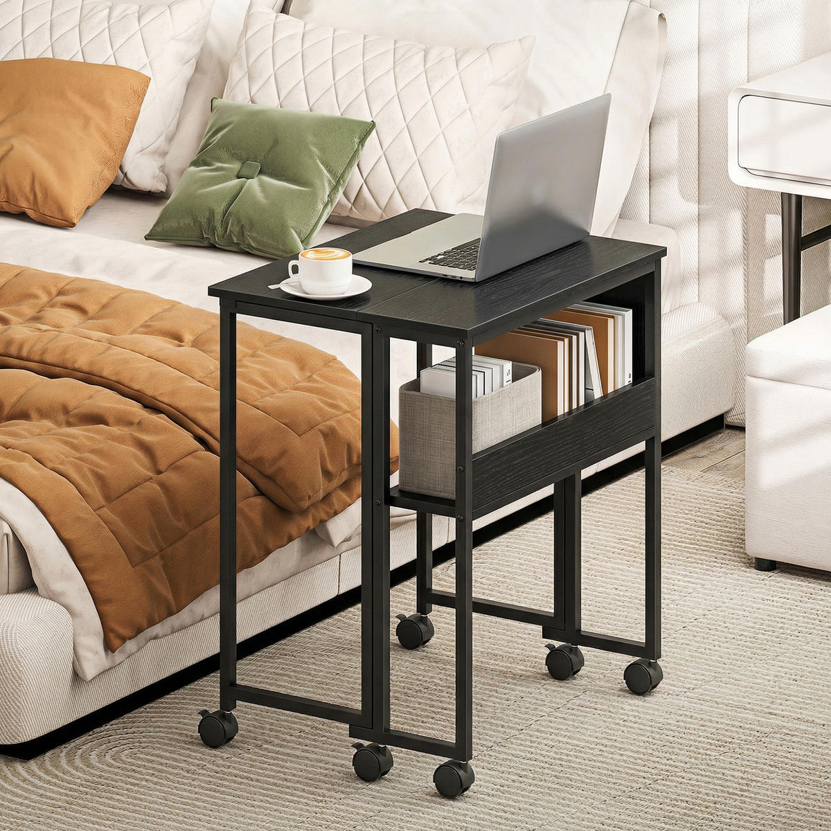 KLAPPBARER-SCHREIBTISCH MDF Stahl Schwarz - Schwarz, Metall (63/50/75cm) - HOMCOM