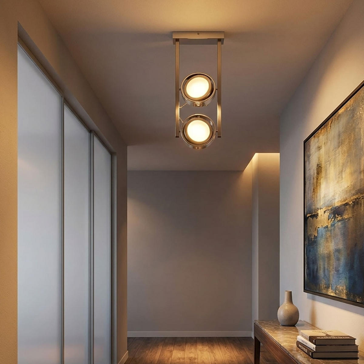 LED DECKENLEUCHTE BARONI Silber matt - Silberfarben, Glas (19.5/19.5/40cm) - Globo Lighting