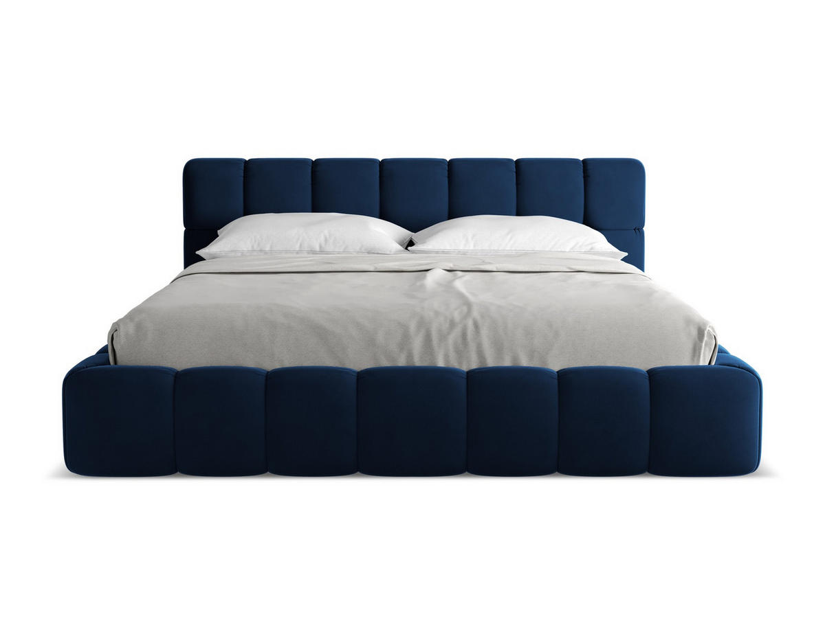 POLSTERBETT mit Bettkasten und Lattenrost 200x228 Blau - Blau/Schwarz, Kunststoff/Textil (180/200cm) - Makamii