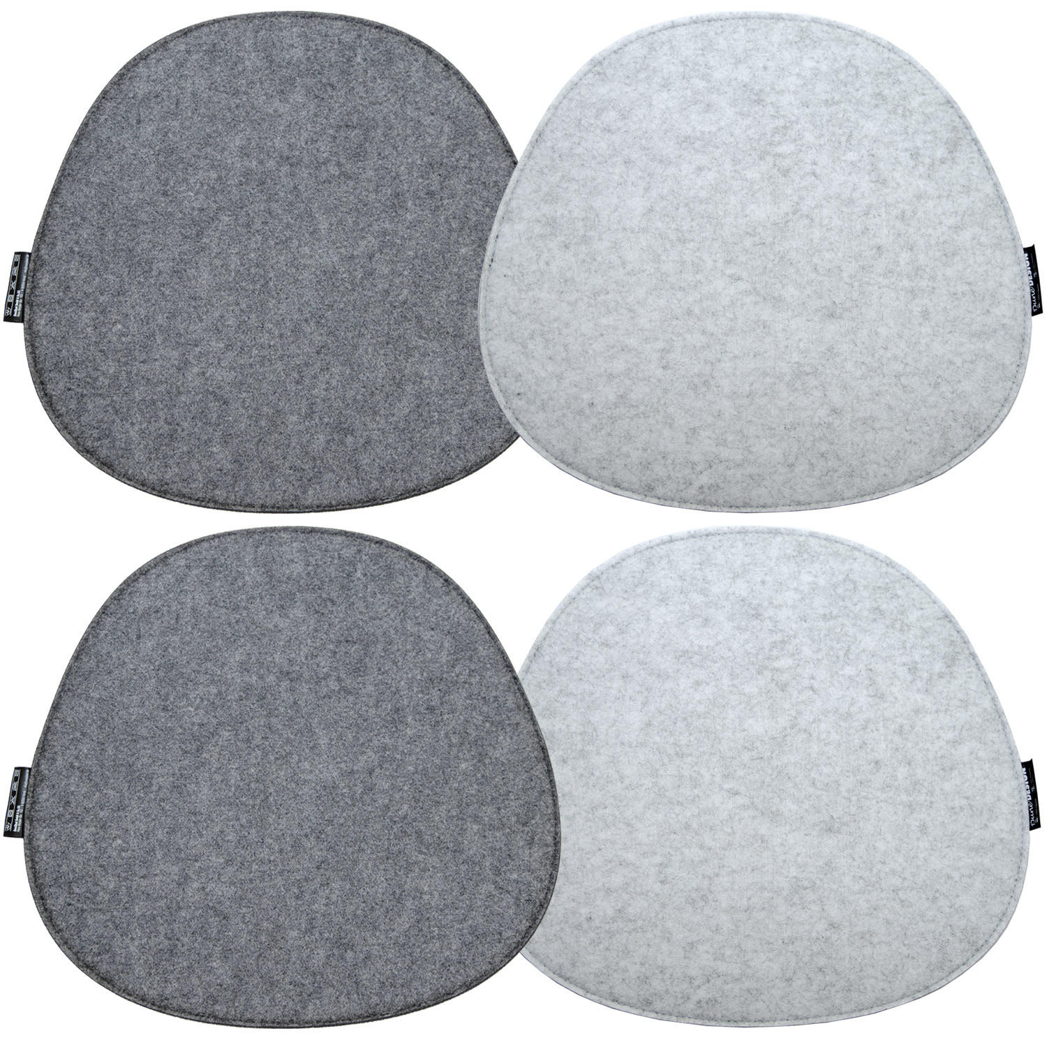 STUHLKISSEN 4er Set 40/37 cm Filz, Grau - Grau, Kunststoff (40/37/1cm) - Dunedesign