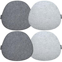 STUHLKISSEN 4er Set 40/37 cm Filz, Grau - Grau, Kunststoff (40/37/1cm) - Dunedesign
