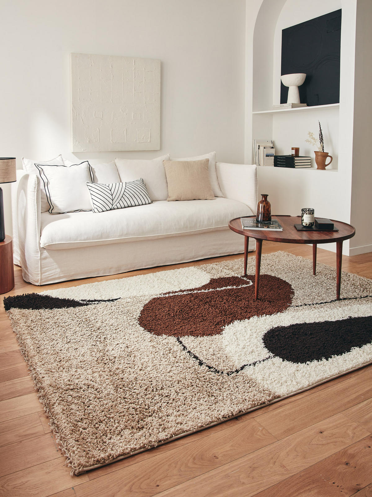 TEPPICH shaggy mit künstlerischem Muster in Braun Palerme 160x230 cm - Braun, Textil (160/230cm) - Nazar Rugs
