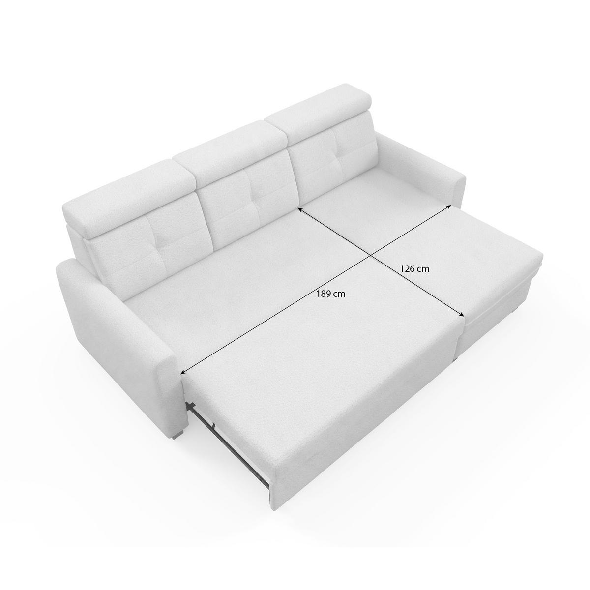 ECKSCHLAFSOFA Milano, Dunkelgrau, rechts - Dunkelgrau/Schwarz, Textil (217/166cm) - Beautysofa
