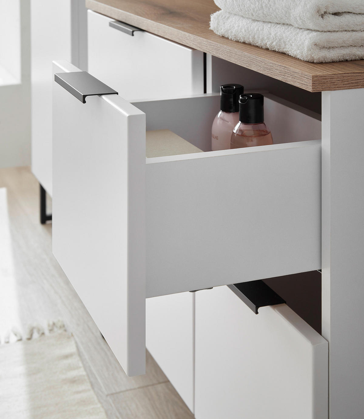 WASCHBECKENUNTERSCHRANK mit 1 Tür - Weiß, Holzwerkstoff (80/60/35cm) - home24