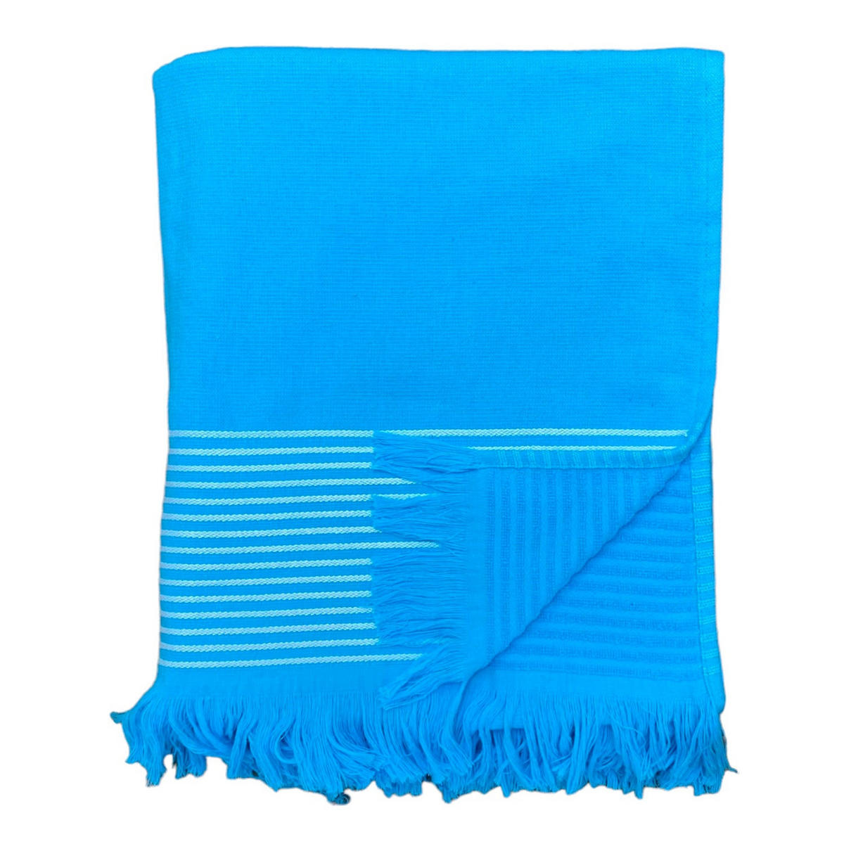 HAMAMTUCH mit Frotteefutter Paski Türkis 90x170 300g/m² - Blau, Textil (90/170cm) - LE COMPTOIR DE LA PLAGE