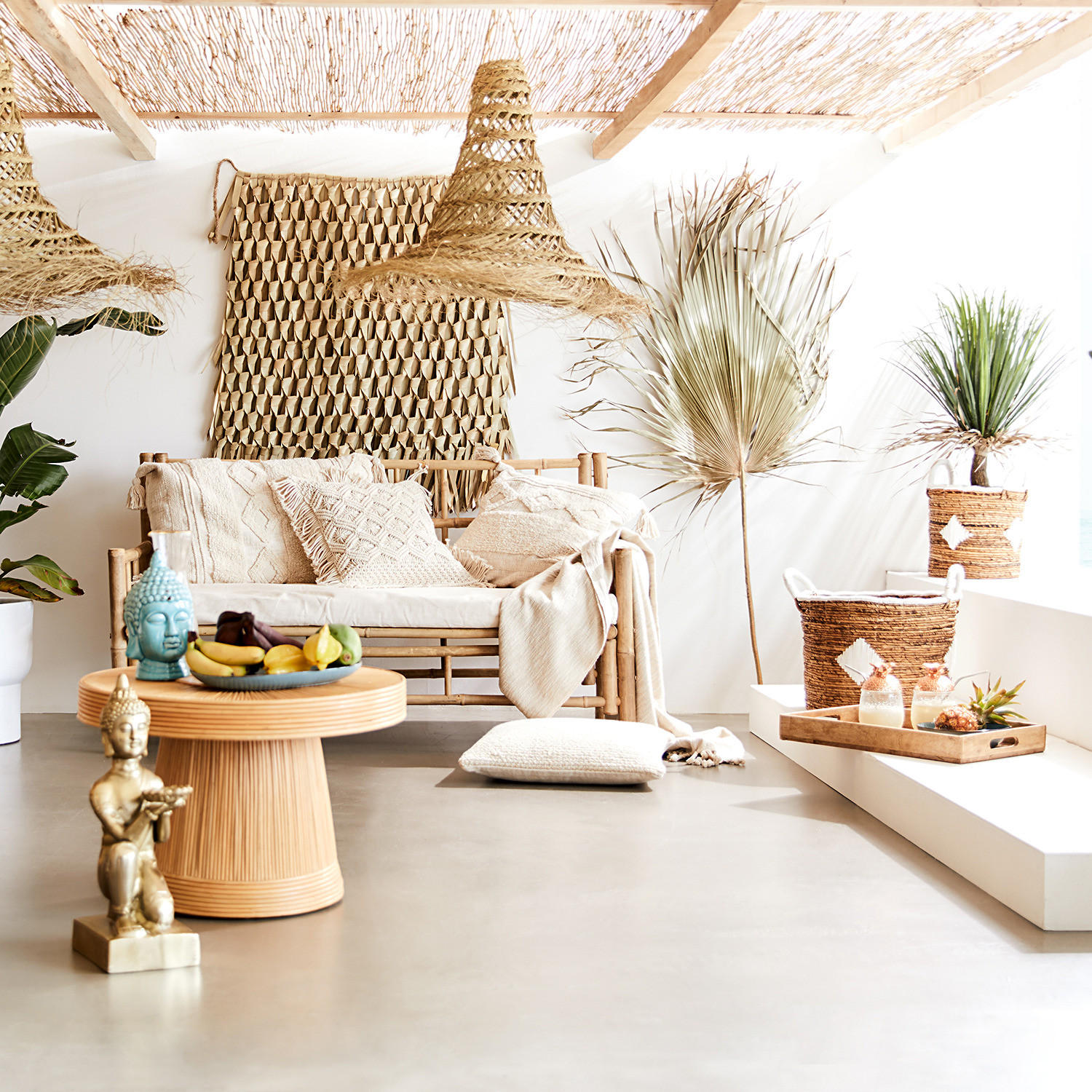 KISSEN Formentera - Beige, Textil (50/50cm) - BUTLERS