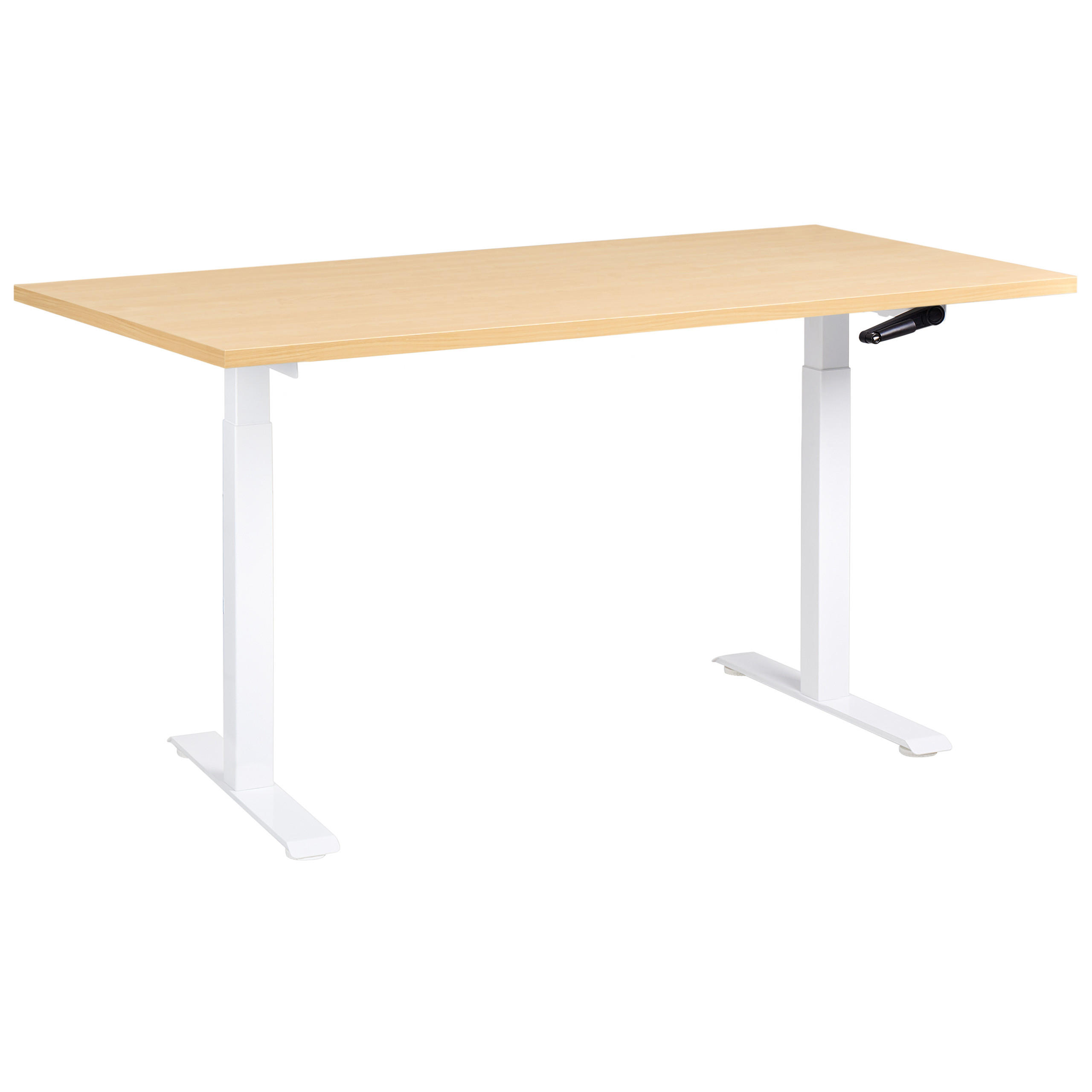 Beliani Schreibtisch Hellbraun, Braun, Weiß 160x74x72 cm
