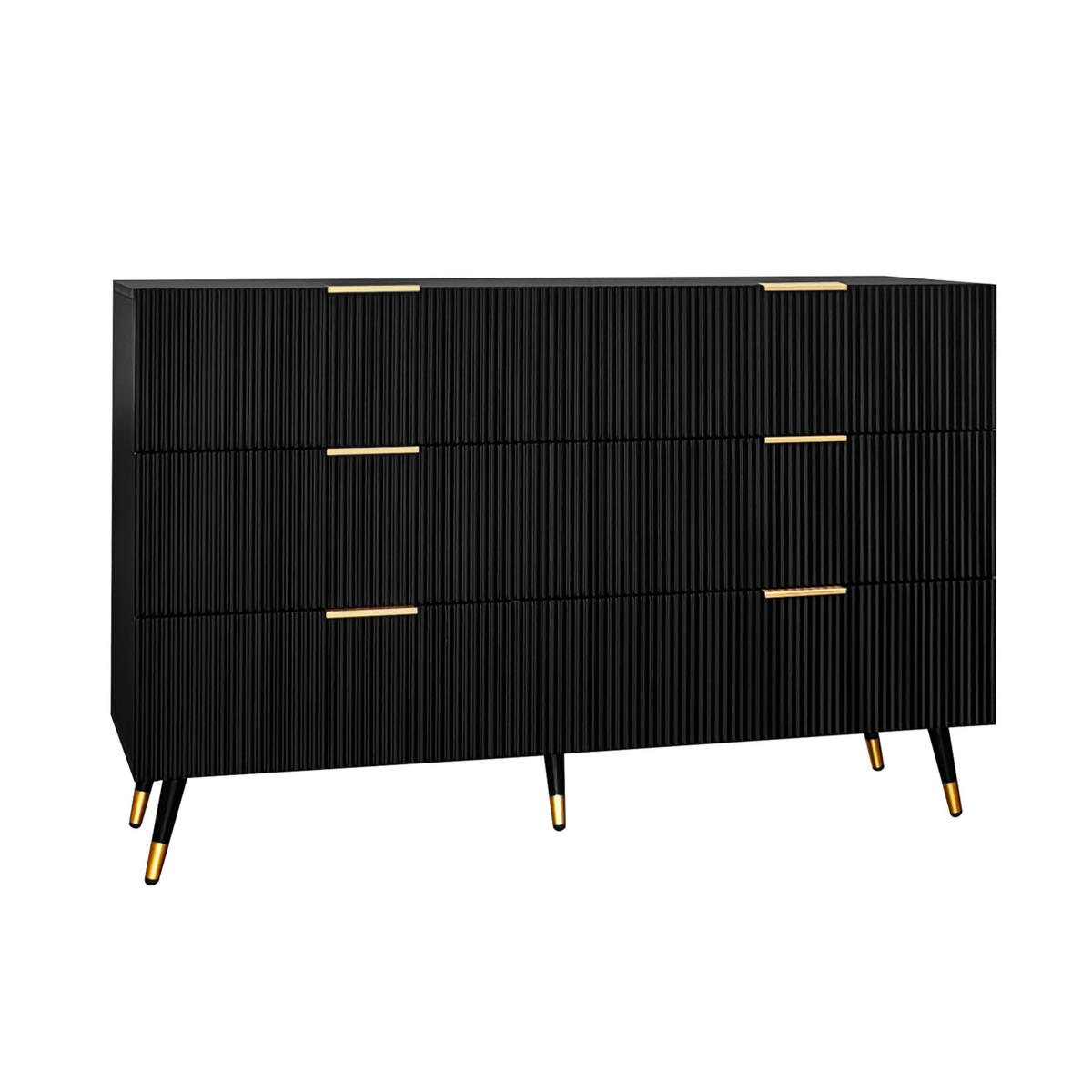 SIDEBOARD Schwarz 120/40/77 cm - Schwarz, Holzwerkstoff (40/77/120cm) - Urban Meuble