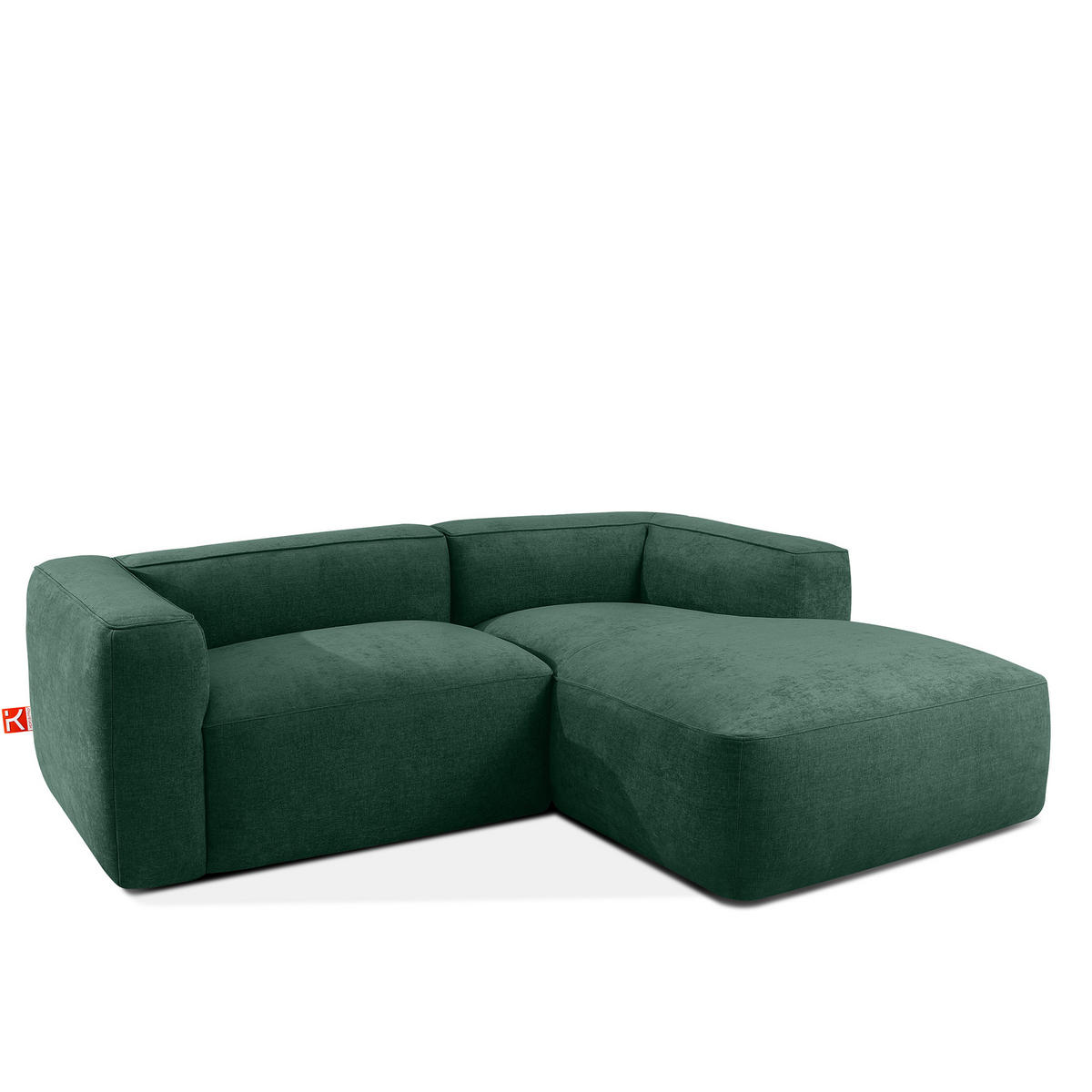 ECKSOFA RECHTS FUBBO, Dunkelgrün - Dunkelgrün, Holz/Holzwerkstoff (225/176cm) - KONSIMO®