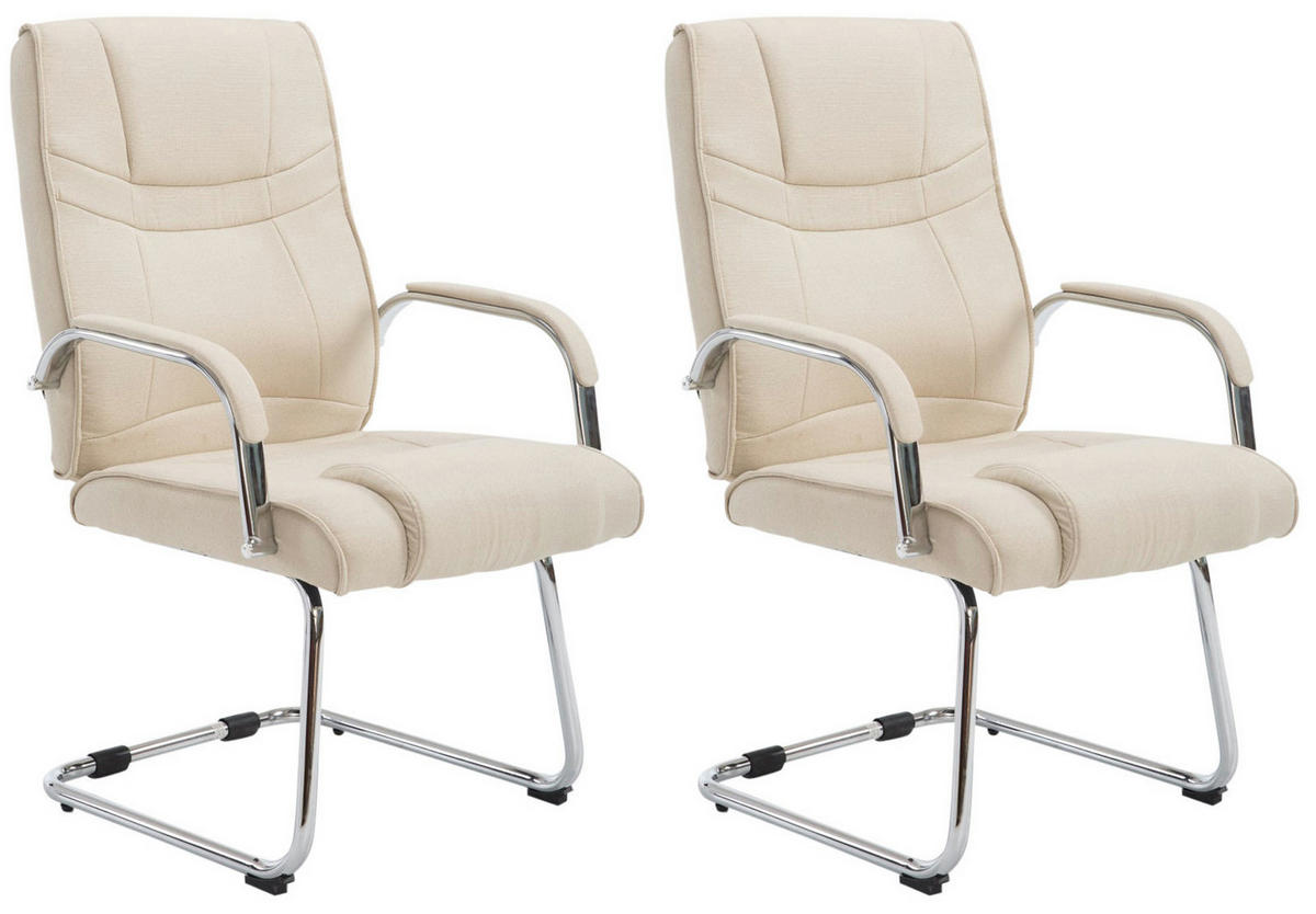 SCHWINGSTUHL 2er Set Stoff creme - Creme, Textil/Metall (60/104/67cm) - CLP