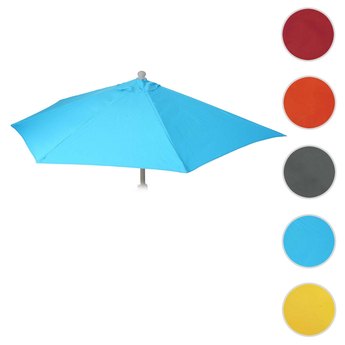 ERSATZ-BEZUG SONNENSCHIRM HALBRUND Türkis - Türkis, Textil (285/145cm) - MCW