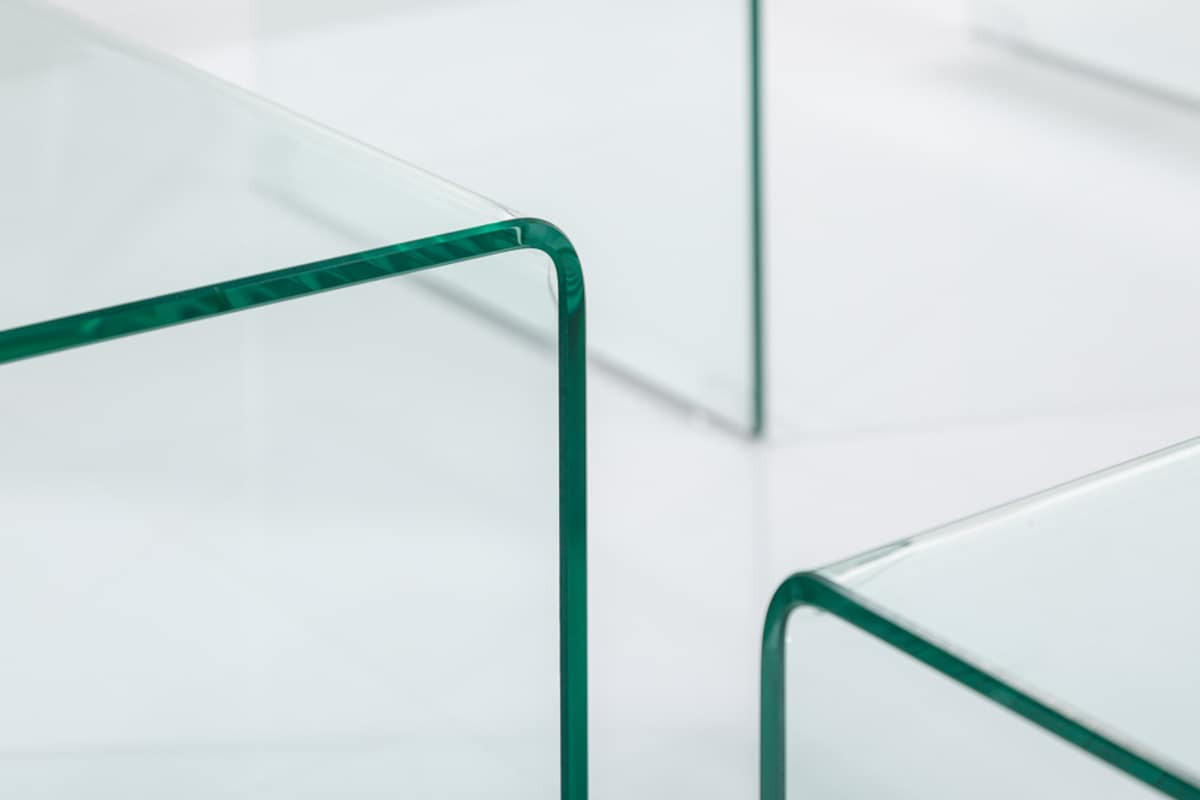COUCHTISCH FANTOME Sicherheitsglas rechteckig Transparent 60cm 3er Set - Transparent/Braun, Glas (50/60/45cm) - riess-ambiente