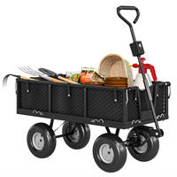 TRANSPORTWAGEN DE-17588 300 kg mit Plane und Klappwänden Schwarz - Schwarz, Metall (51/54/105cm) - ComfortXL