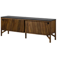 SIDEBOARD Mango 185x45x65 braun geölt / dunkler Granit LOS ANGELES #107 - Braun, Holz (185/65/45cm) - Massivmoebel24