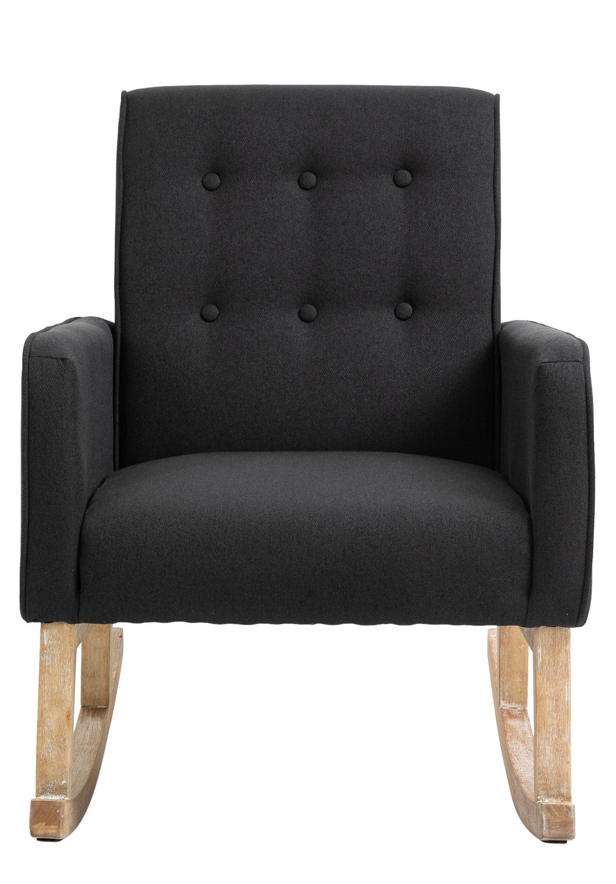 SCHAUKELSTUHL Stoff schwarz - Schwarz, Holz/Textil (63/90/77cm) - CLP