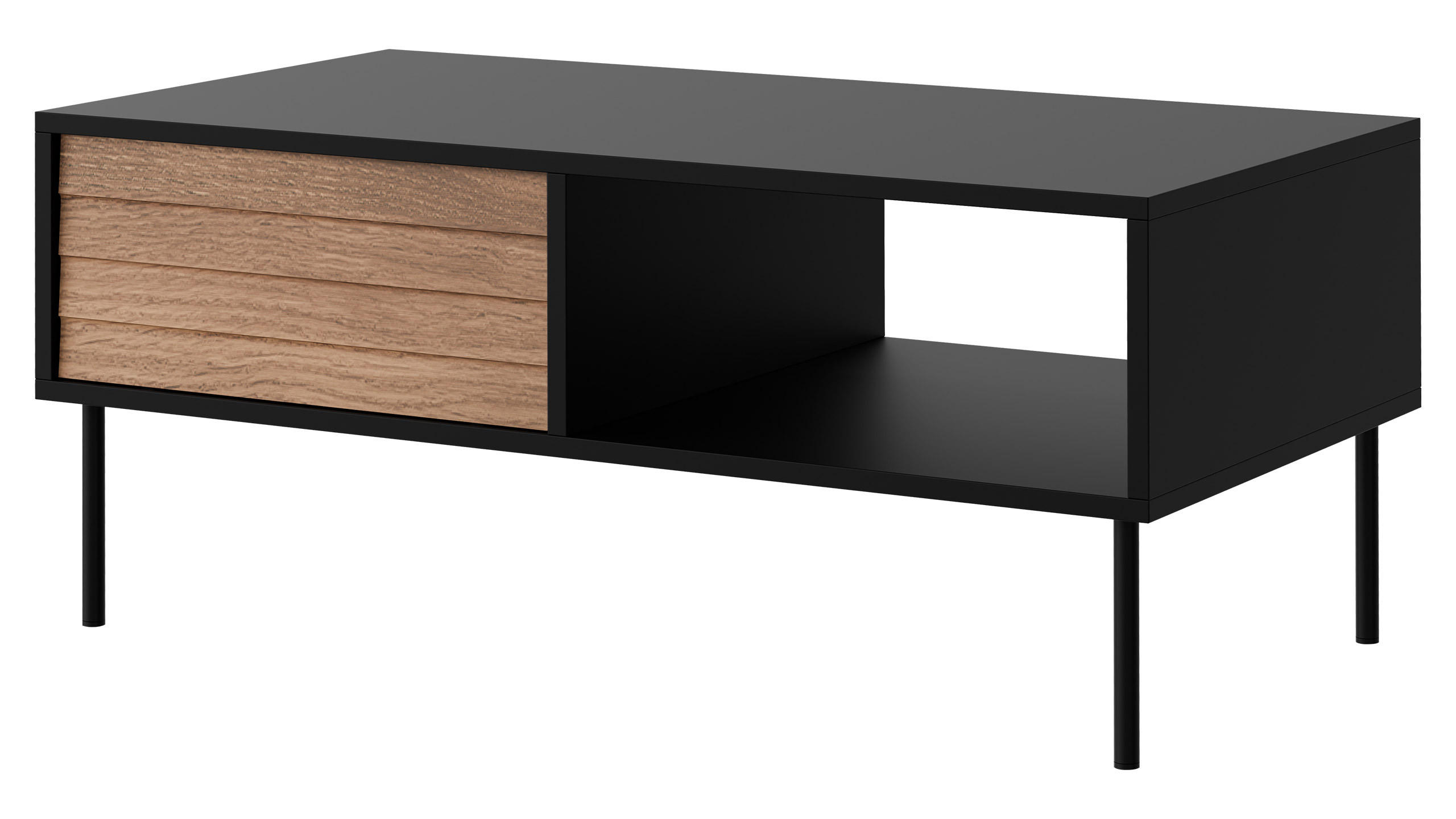 COUCHTISCH Cortina - Schwarz/Braun, Holzwerkstoff/Metall (55/100/45cm) - MIRJAN24