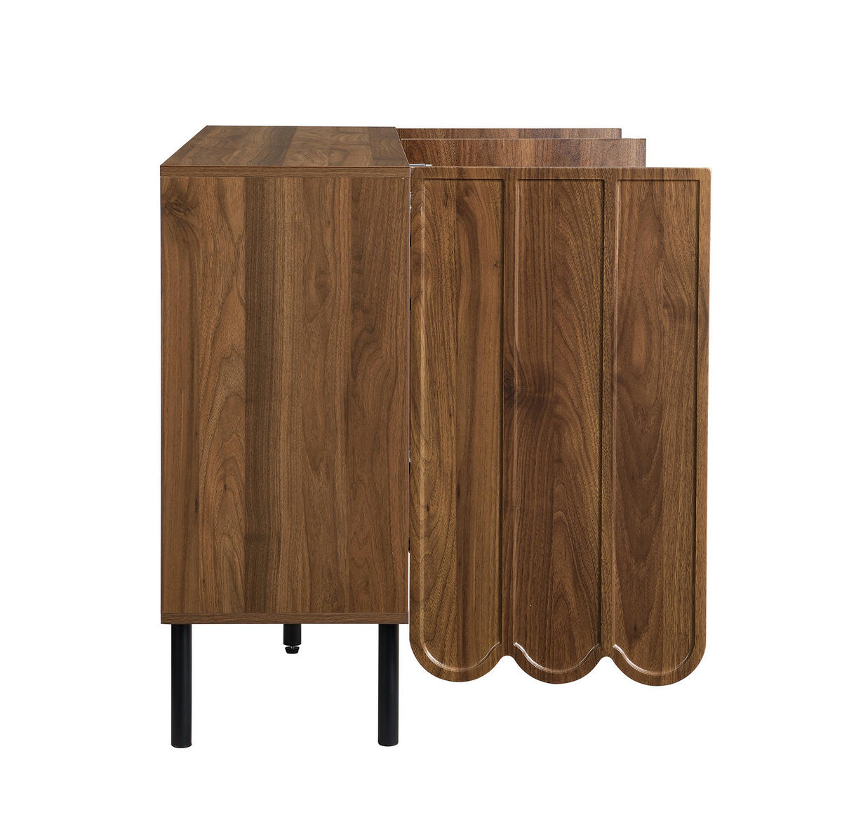 KOMMODE aus MDF 120x35x80cm in Walnuss mit Rebound-System - Walnussfarben, Holzwerkstoff (120/80/35cm) - Modfu