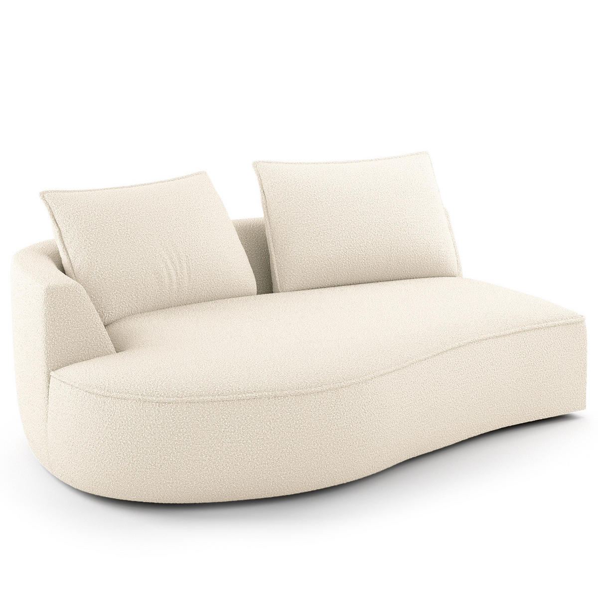 OTTOMANE - modular - Creme/Schwarz, Kunststoff/Textil (196/82/146cm) - home24