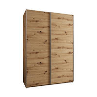 SCHWEBETÜRENSCHRANK 245,5/170/64 2-türig - Silberfarben/Eiche Artisan, Holz/Metall (170/245/64cm) - Abiks Möbel