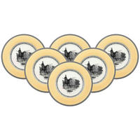 SPEISETELLER Audun Chasse weiß-grau-gelb ø 27,1 cm 6er Set - Gelb/Weiß, Keramik (27.1cm) - Villeroy & Boch