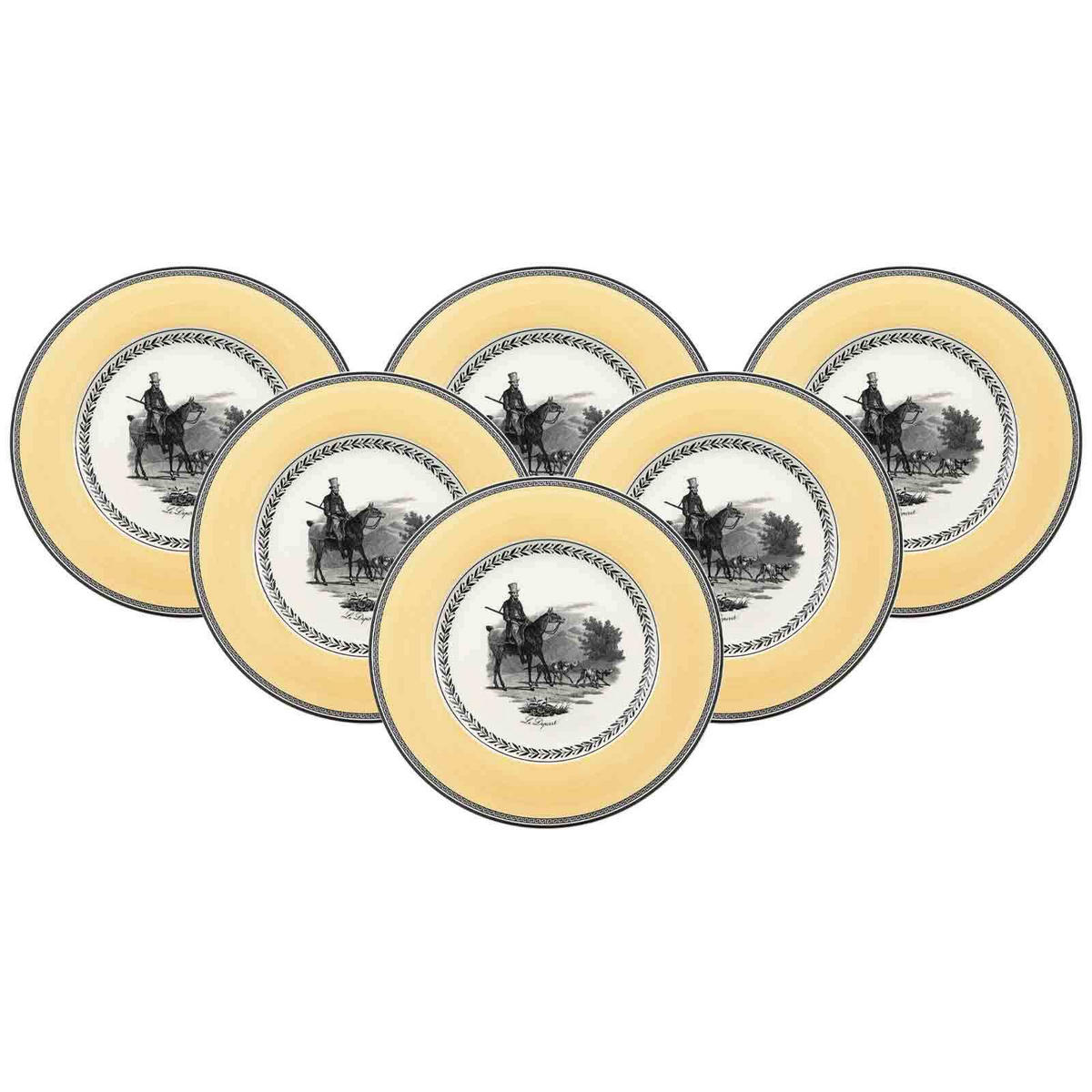 SPEISETELLER Audun Chasse weiß-grau-gelb ø 27,1 cm 6er Set - Gelb/Weiß, Keramik (27.1cm) - Villeroy & Boch