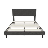 POLSTERBETT 140/200 cm Grau mit gepolstertem Kopfteil - Grau, Holz (140/200cm) - SHOPENTRA