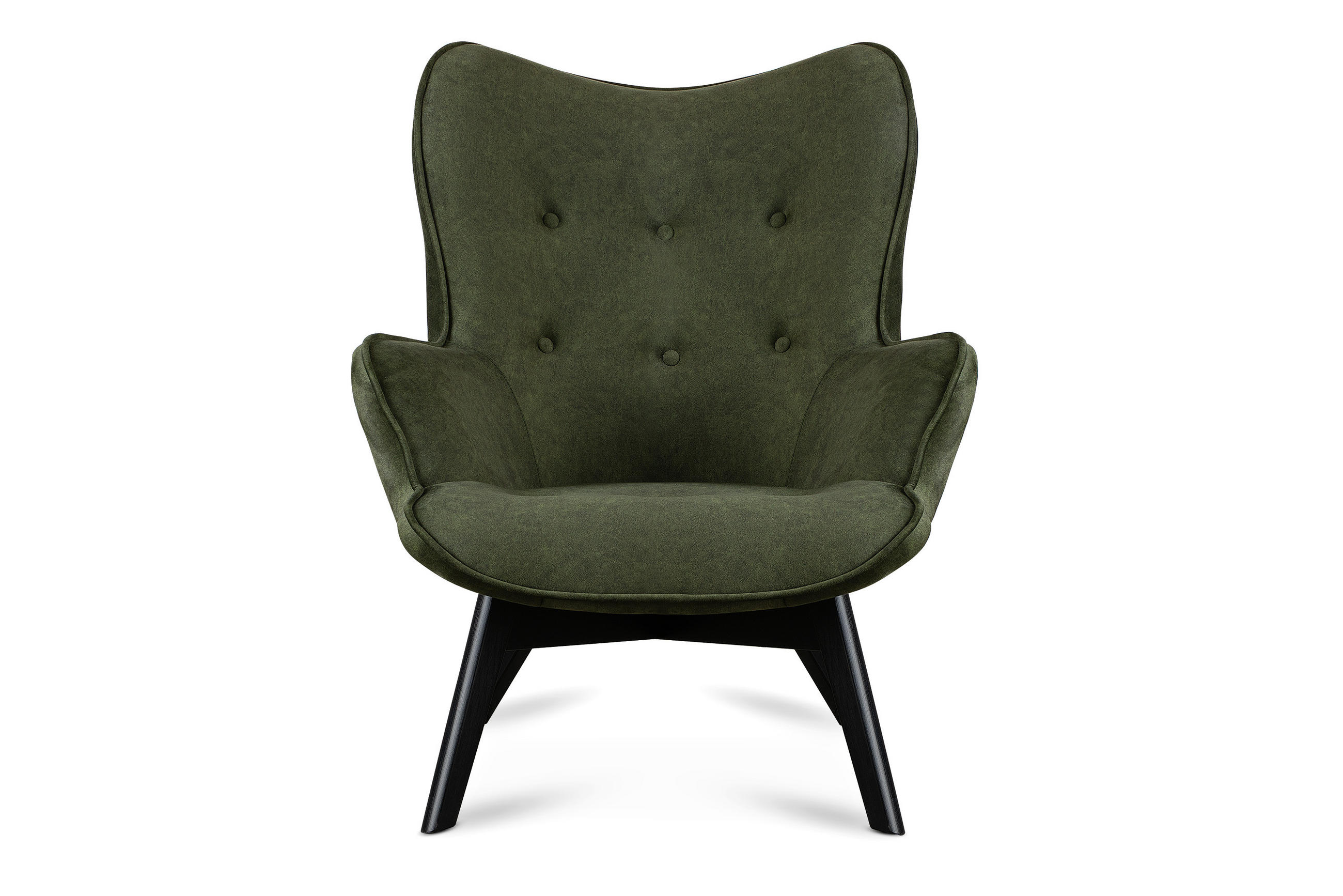 SESSEL GLORI mit Armlehnen, Dunkelgrün - Dunkelgrün/Schwarz, Holz/Textil (78/94/88cm) - KONSIMO®