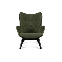 SESSEL GLORI mit Armlehnen, Dunkelgrün - Dunkelgrün/Schwarz, Holz/Textil (78/94/88cm) - KONSIMO®