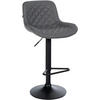 BARHOCKER Lederlook Grau - Schwarz/Grau, Textil/Metall (50/84/52cm) - CLP