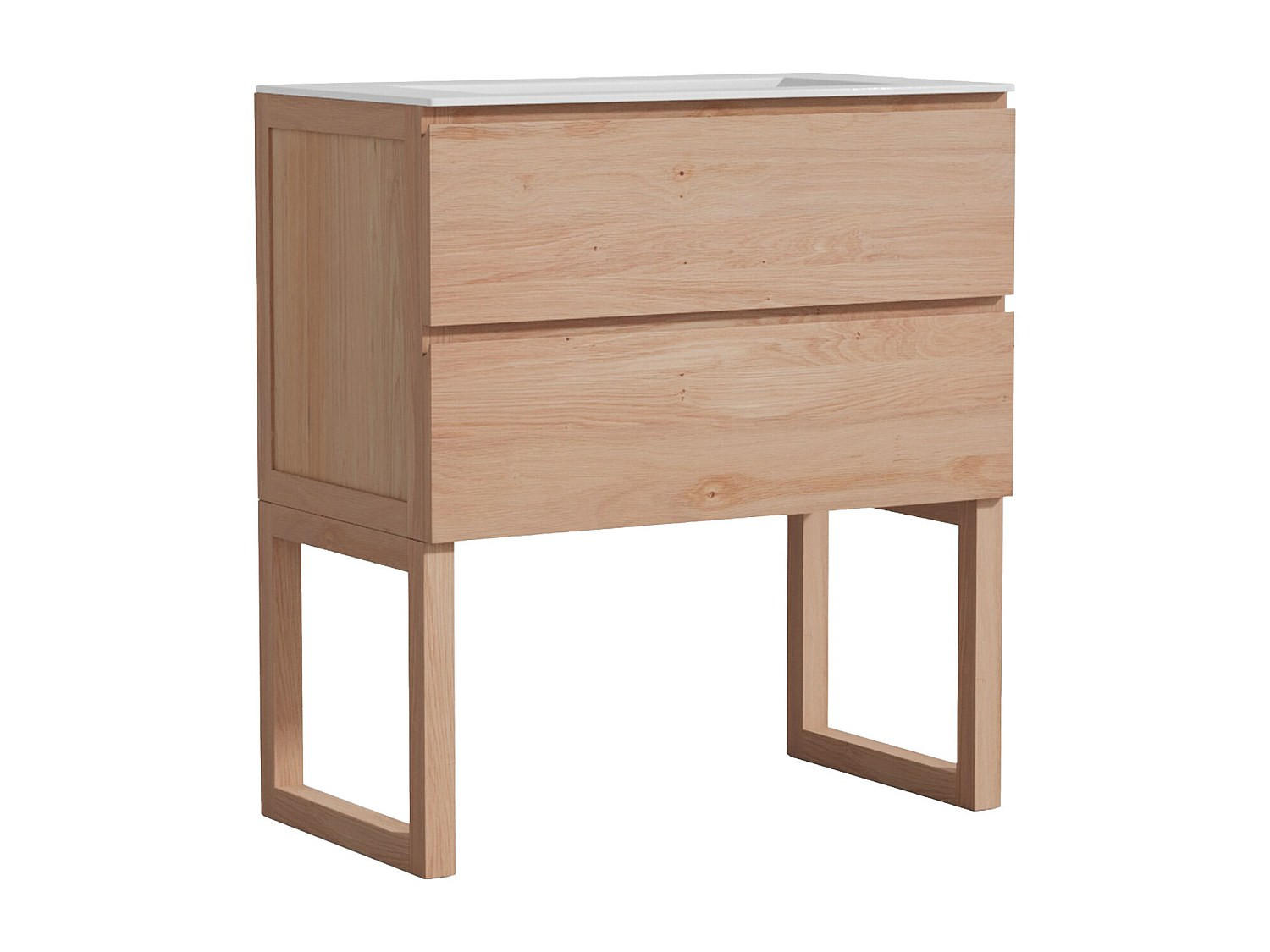 EINZELWASCHTISCH - 80 cmcm x 45 cmcm - Holz, Platte - Naturfarben Hell - TARELO - Naturfarben, Holz (80/88/45cm) - Vente-Unique