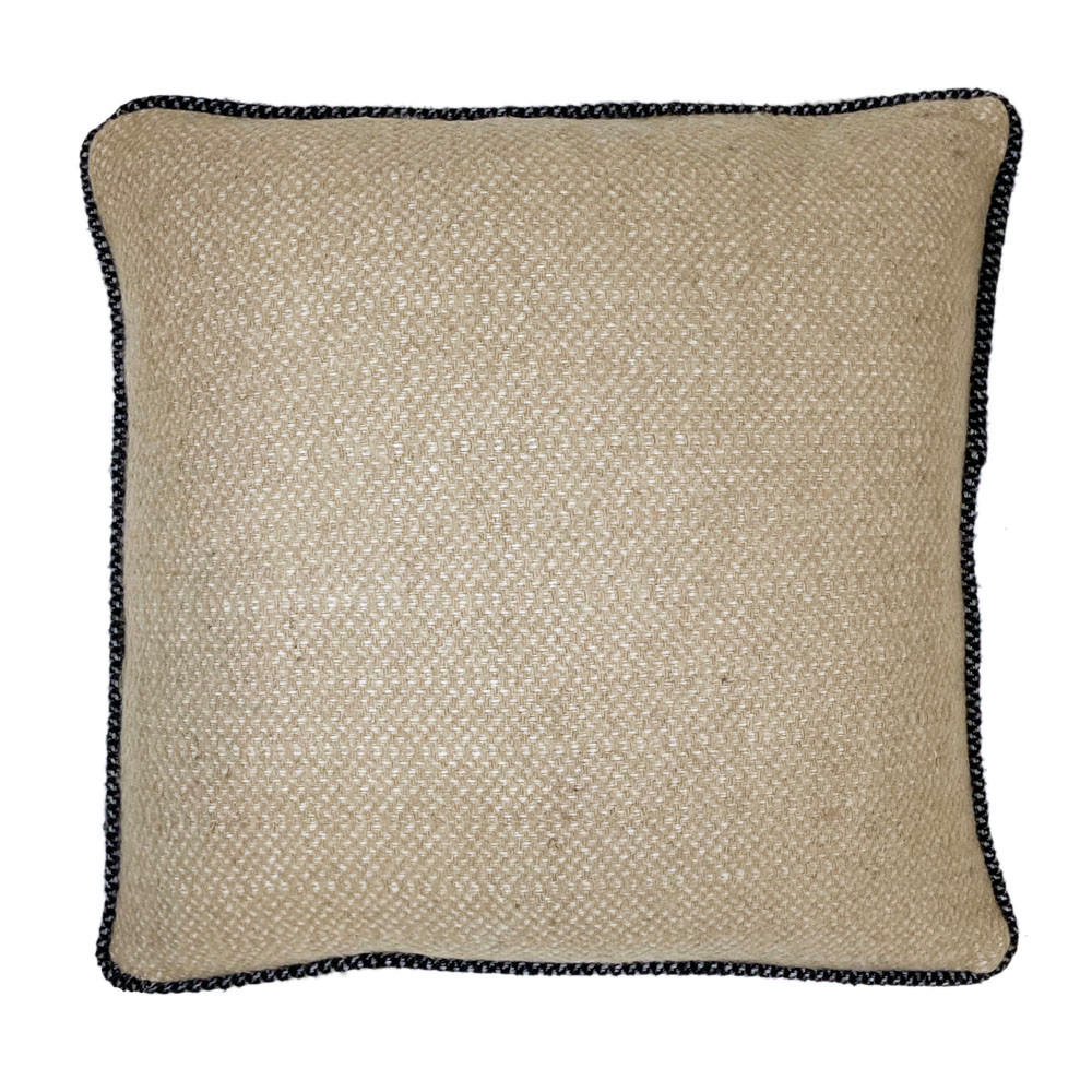 WOLLKISSEN recycelte Wolle Struktur Beige 50x50 - Beige, Textil (50/50/12cm) - Malagoon