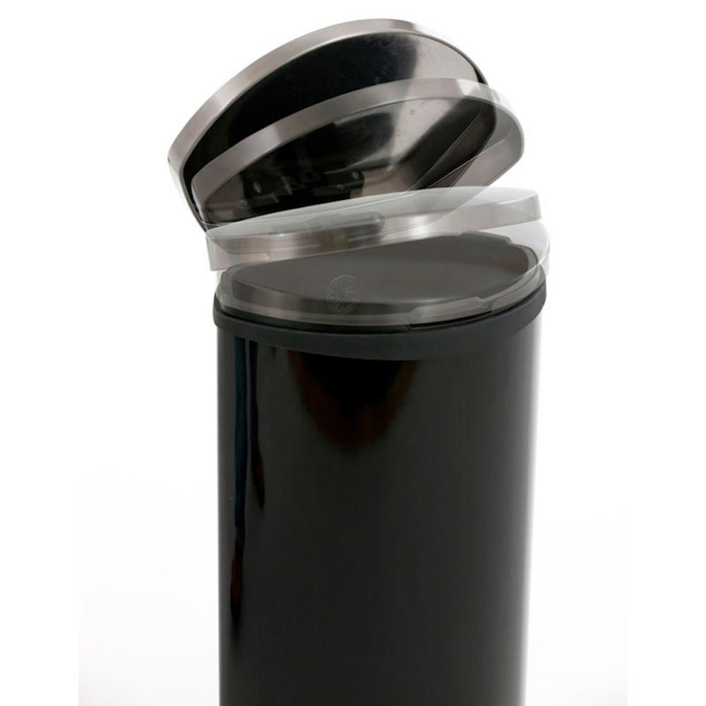 MÜLLEIMER Auffallender Muschelförmiger 30 Liter 69 x 34 x 37,5 cm Schwarz - Schwarz, Metall (34/69/37.5cm) - PROREGAL