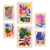 POSTER Set Mit 6 Malerisches florales Abstrakt Größe A3 & A4 Rahmenlos - Klar, Papier (29.7/1cm) - Nacnic