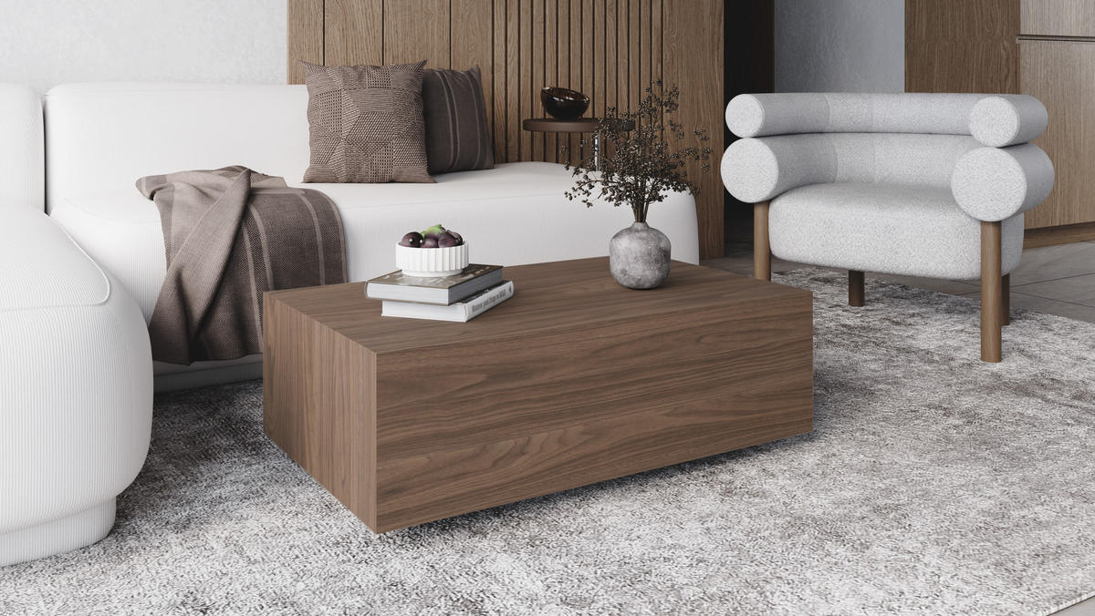 COUCHTISCH VOS - Kastanienfarben, Holzwerkstoff (90/55/28cm) - Meblini