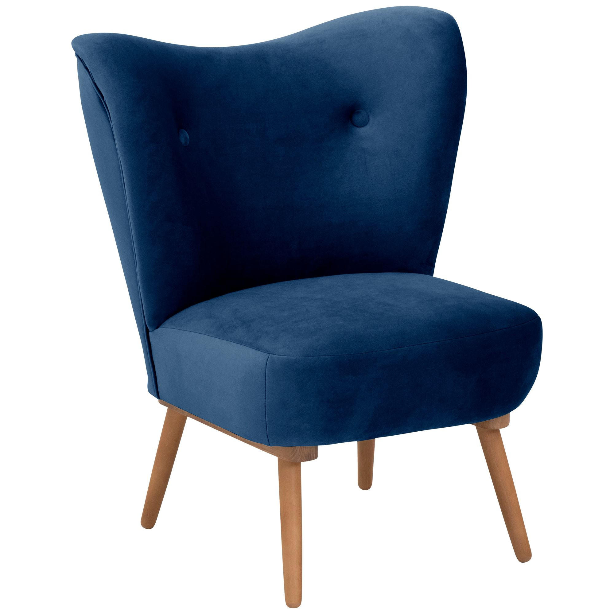 COCKTAILSESSEL Kayra Samtvelours dunkelblau - Dunkelblau, Kunststoff (72/90/74cm) - 58aufmkessel