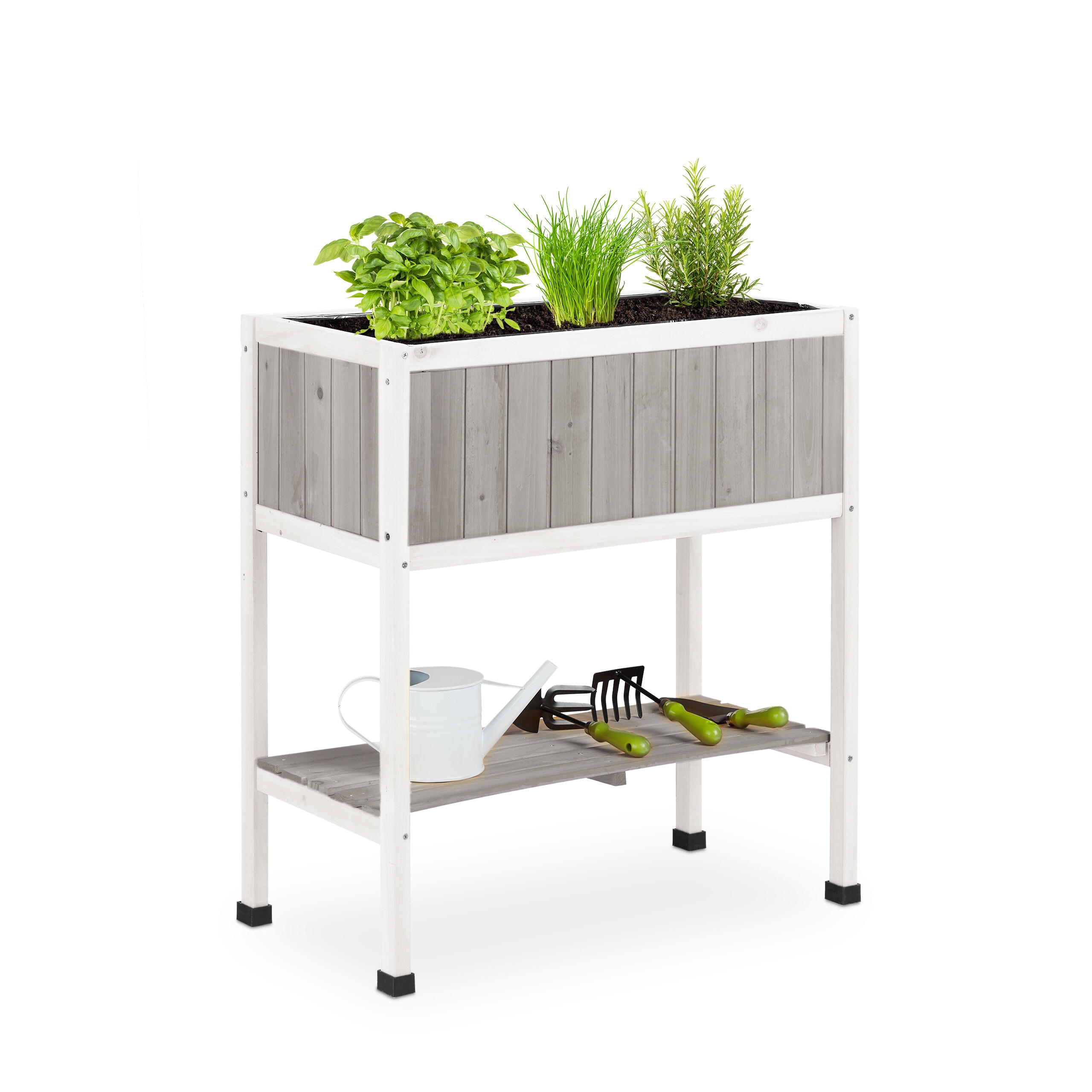 HOCHBEET - Multicolor, Holz/Kunststoff (74/80.5/38cm) - Relaxdays