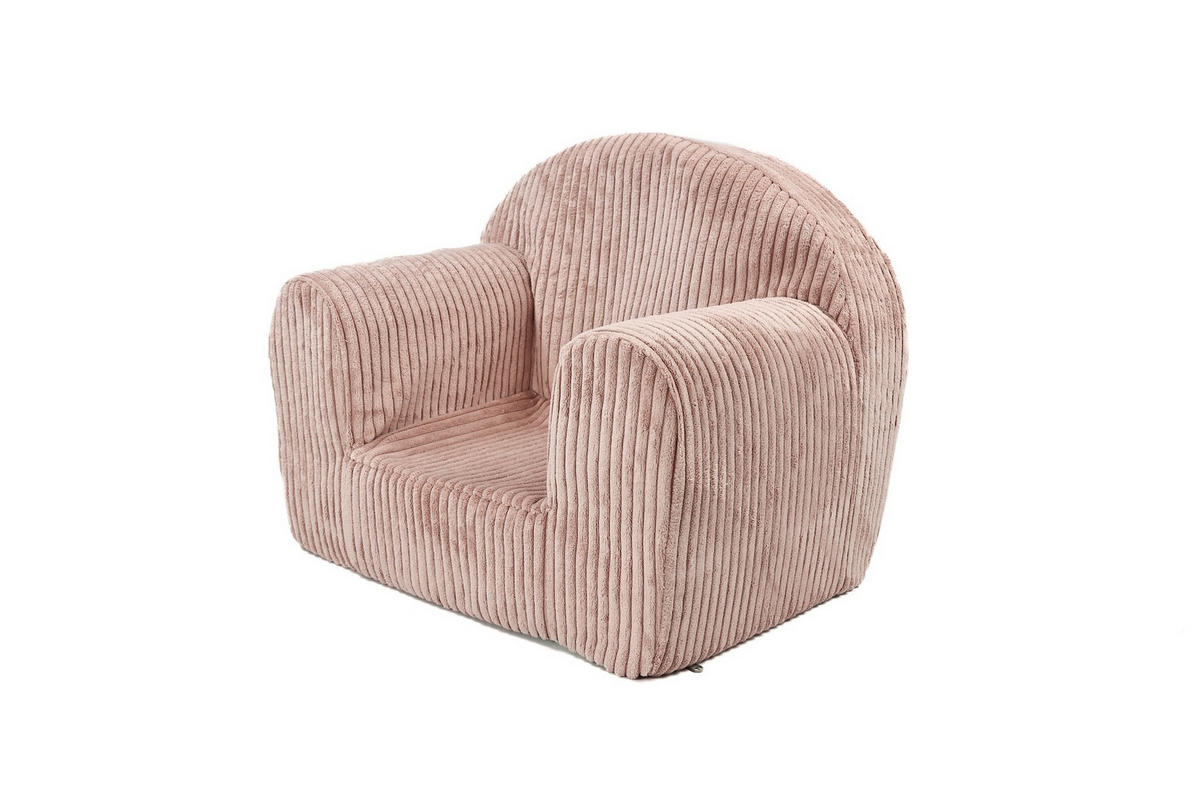KINDERSESSEL MINI aus Kuschel-Cord in Altrosa - Altrosa, Textil (40/39/33cm) - Fortisline