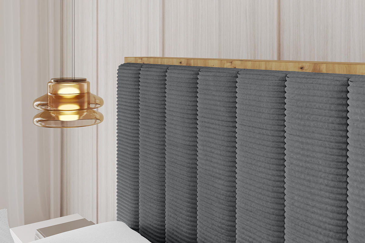 POLSTERBETT mit Bettkasten und Lattenrost, Boxbett ohne Matratze - ENZO4 180x200 Dunkelgrau - Anthrazit, Holzwerkstoff/Textil (180/200cm) - ALTDECOR
