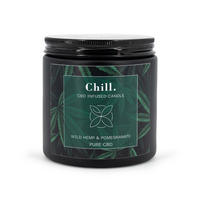 C.B.D. Duftkerze - Dunkelgrün, Glas/Naturmaterialen (9.5cm)