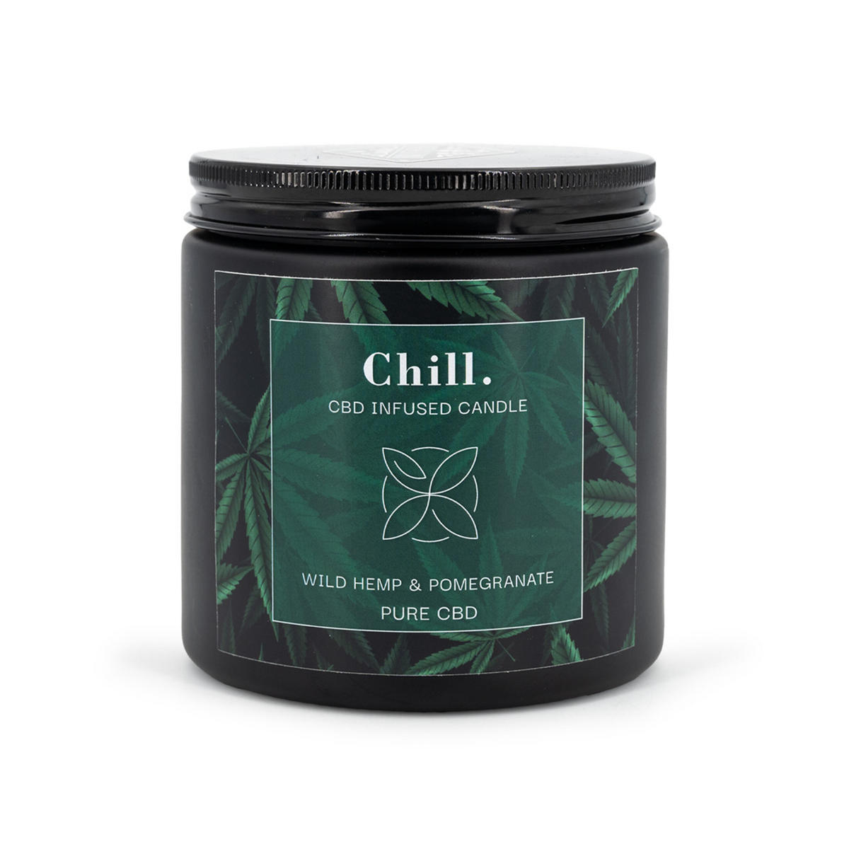 C.B.D. Duftkerze - Dunkelgrün, Glas/Naturmaterialen (9.5cm)