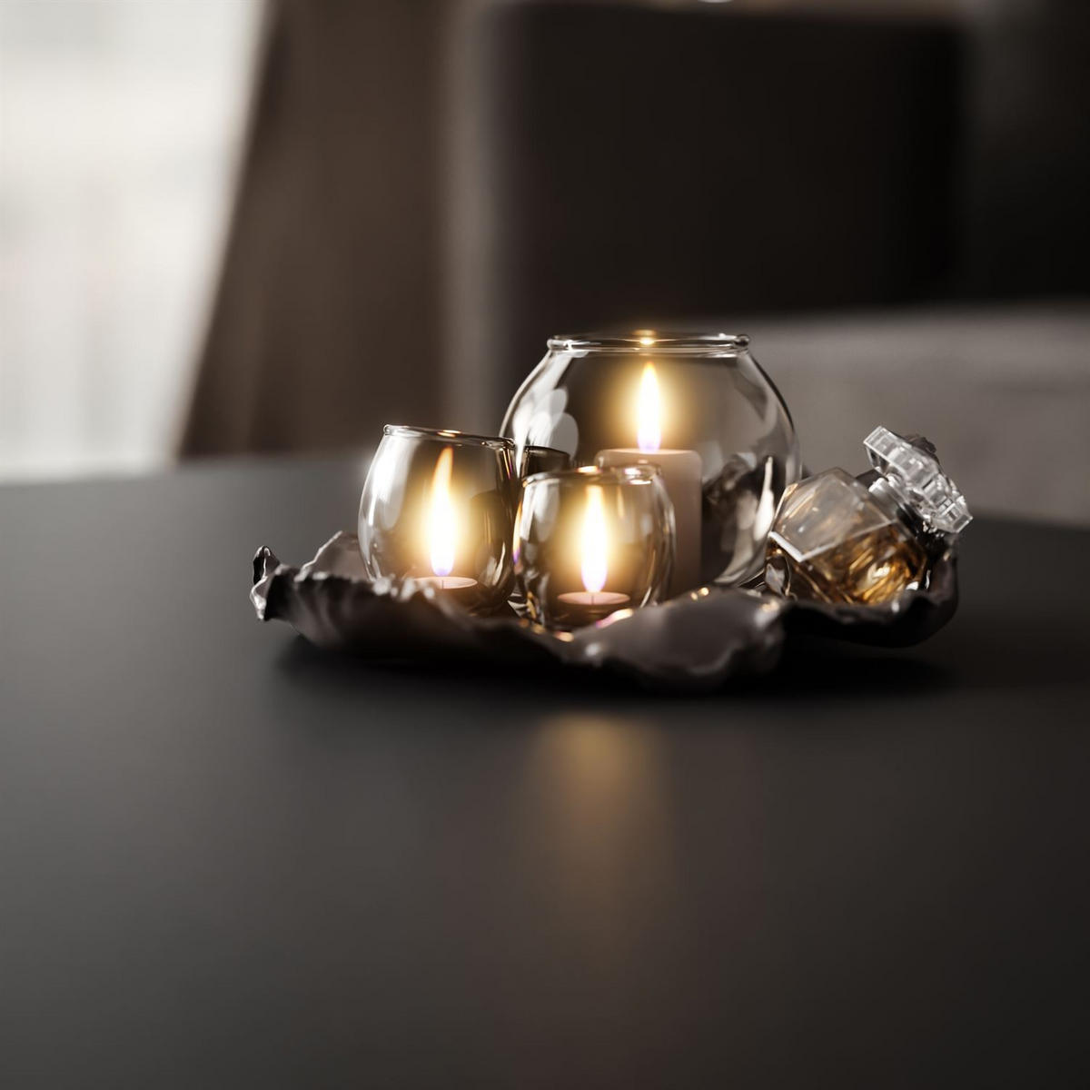 COUCHTISCH SAPHIRA SILVER mit Ablageboden, Schwarz Matt - Schwarz, Holzwerkstoff (60/100/40cm) - Lookway