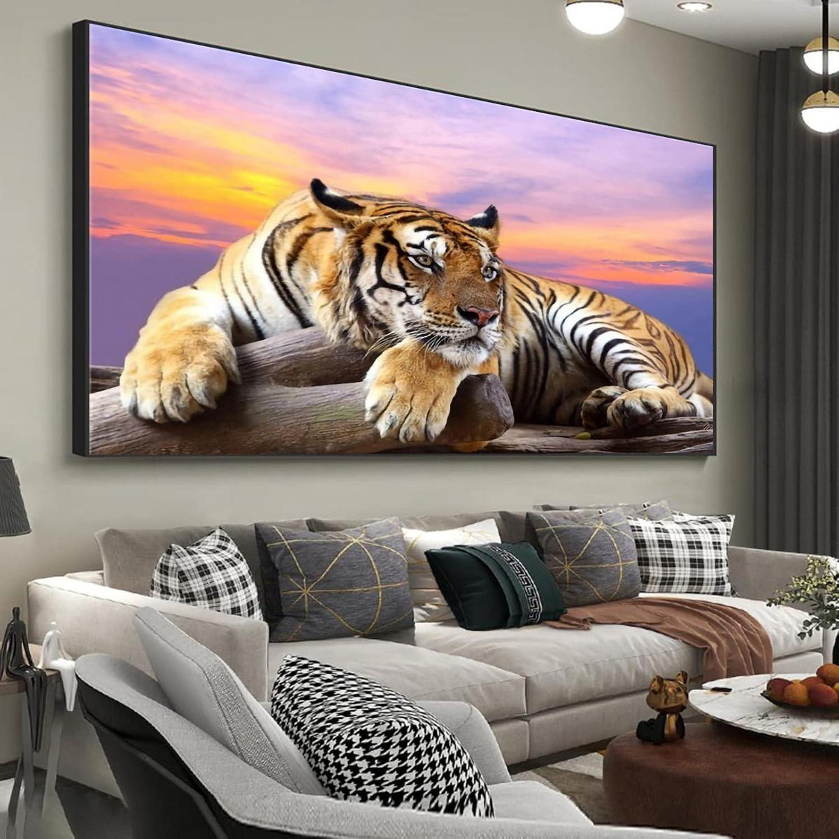 DIAMANTMALEREI Set Tiger 5D 100x40cm - Multicolor, Papier (40/0.5cm)