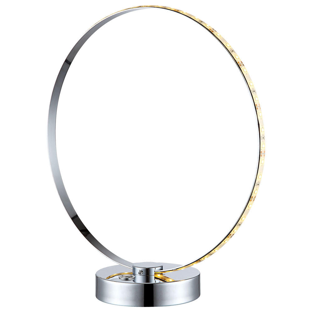 LED TISCHLEUCHTE Ring Chrom Silber - Silberfarben, Metall (30/12/33cm) - Globo Lighting