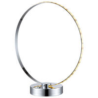 LED TISCHLEUCHTE Ring Chrom Silber - Silberfarben, Metall (30/12/33cm) - Globo Lighting