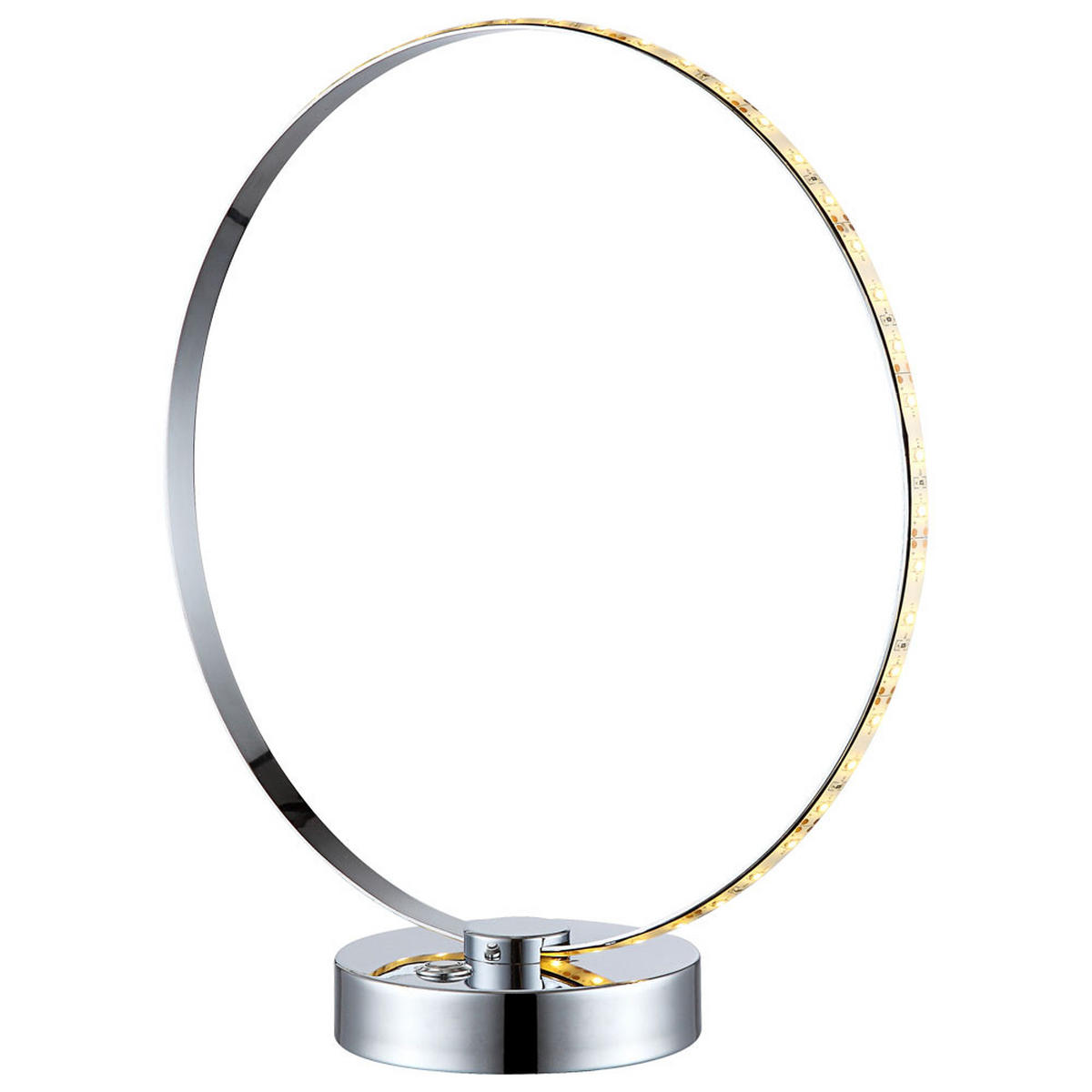 LED TISCHLEUCHTE Ring Chrom Silber - Silberfarben, Metall (30/12/33cm) - Globo Lighting