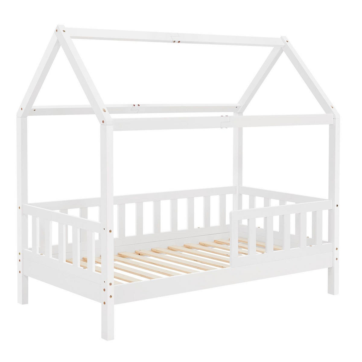 KINDERBETT Marli weiß 90x200 cm mit Bettkasten - Weiß, Holz (90/200cm) - Juskys