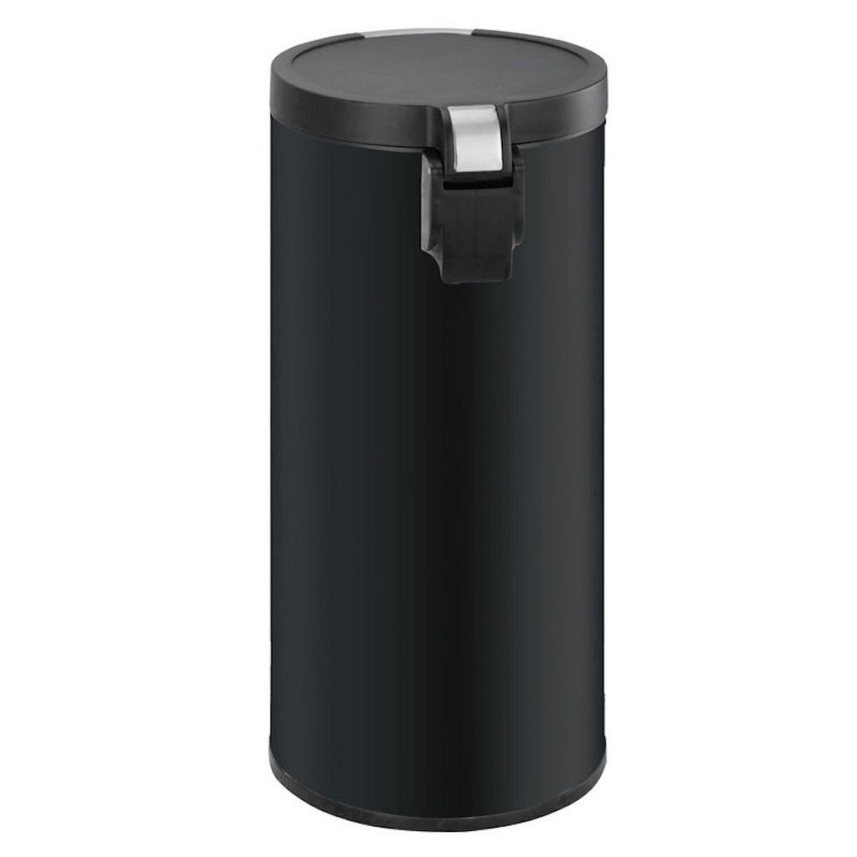 MÜLLEIMER Mit Kunststoffdeckel Mit Edelstahlakzenten 30 Liter Schwarz - Schwarz, Metall (29.2/65/36.6cm) - PROREGAL