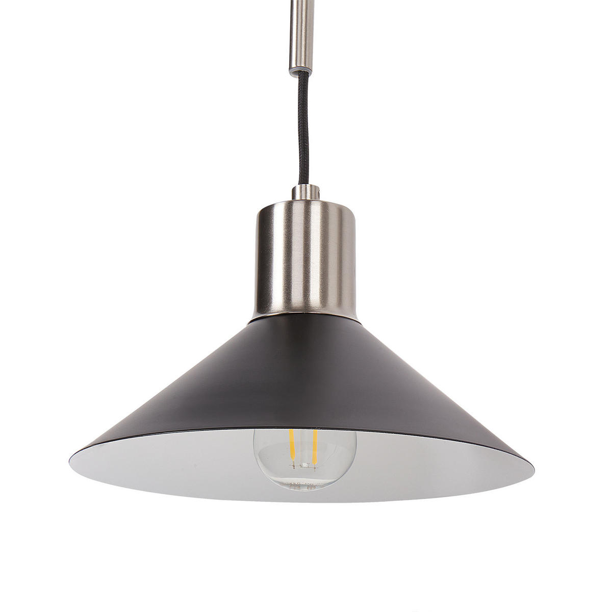WANDLAMPE Schwarz/Silber Sissa - Silberfarben/Schwarz, Metall (20/44/35cm) - Beliani