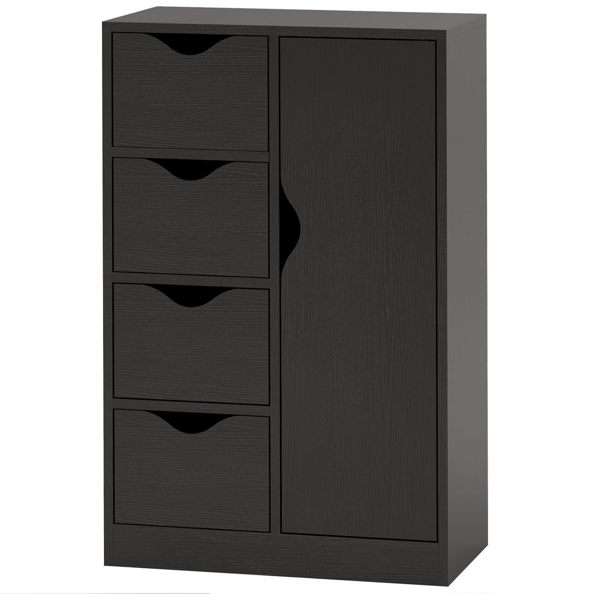 KOMMODE DE-12423 54/29/83 cm Schwarz - Schwarz, Holzwerkstoff (54/83/29cm) - ComfortXL